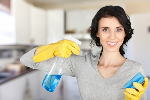 Service provider checking a cleaning standards checklist