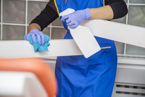 Professional cleaning team preparing a Finchley property after renovation